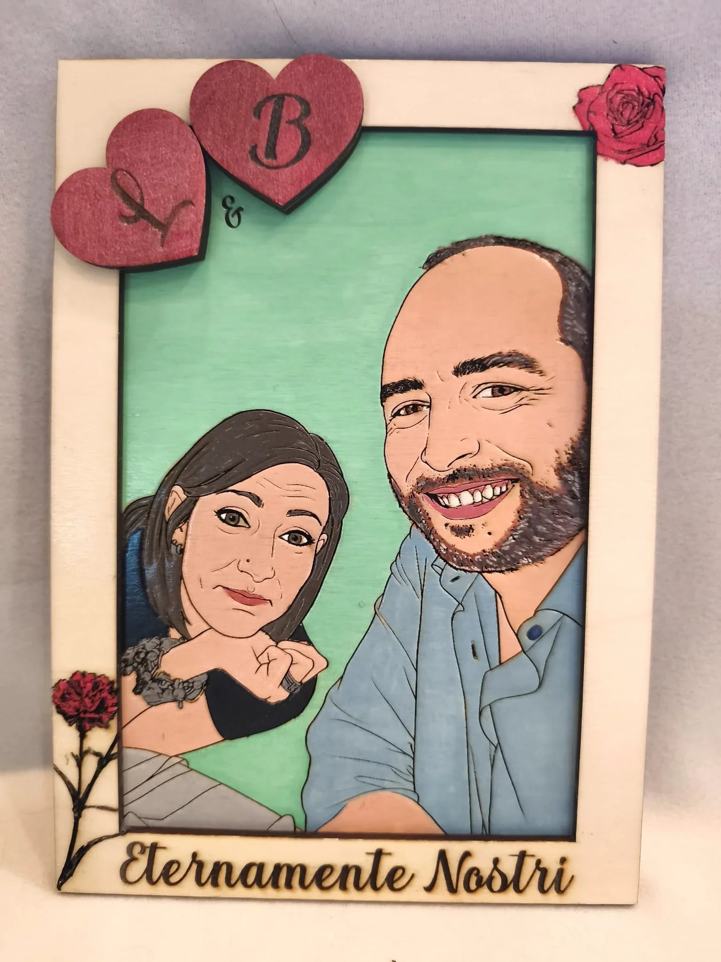Quadro in legno personalizzato “Eternamente Nostri” con foto di coppia