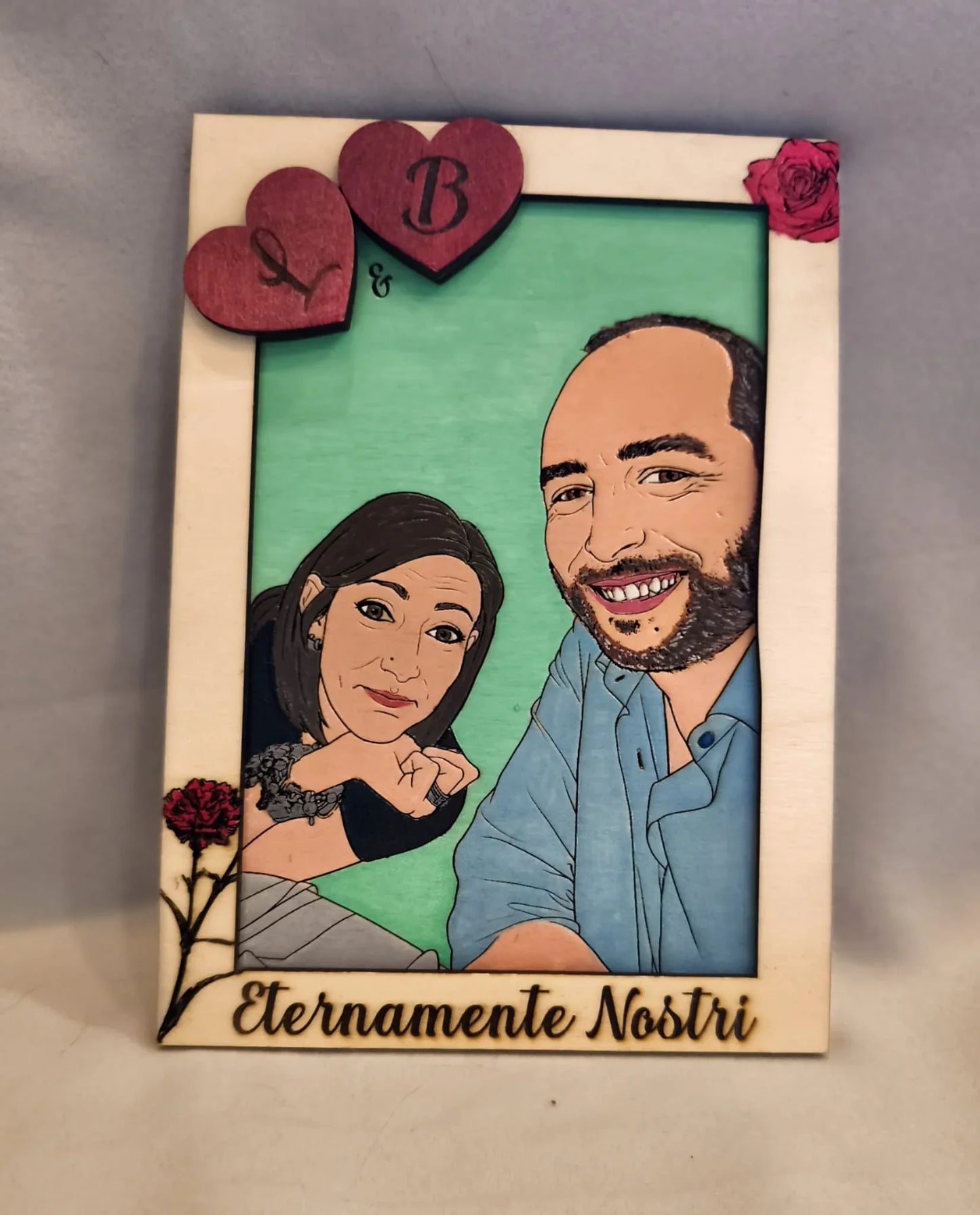 Quadro in legno personalizzato “Eternamente Nostri” con foto di coppia