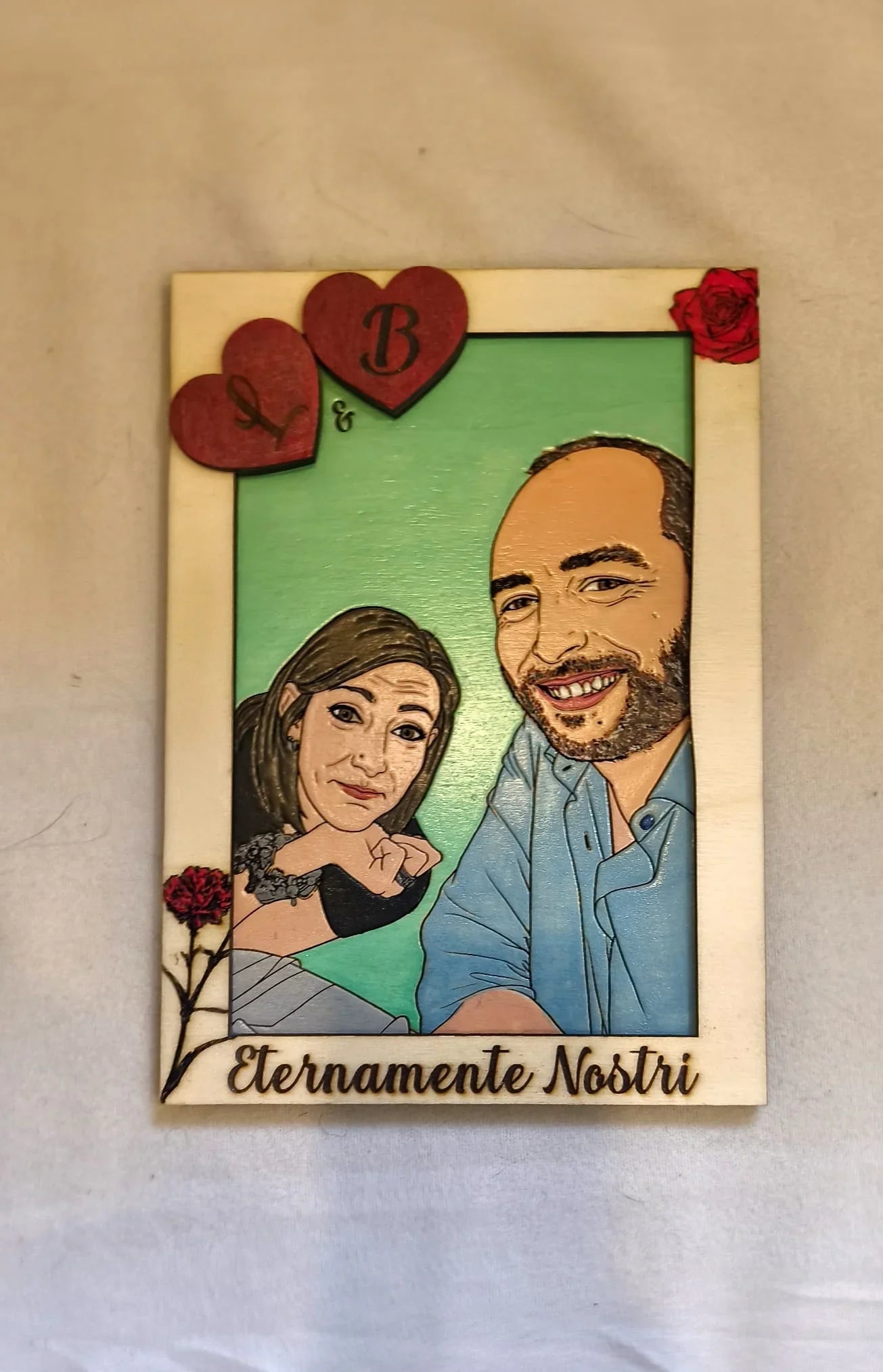 Quadro in legno personalizzato “Eternamente Nostri” con foto di coppia