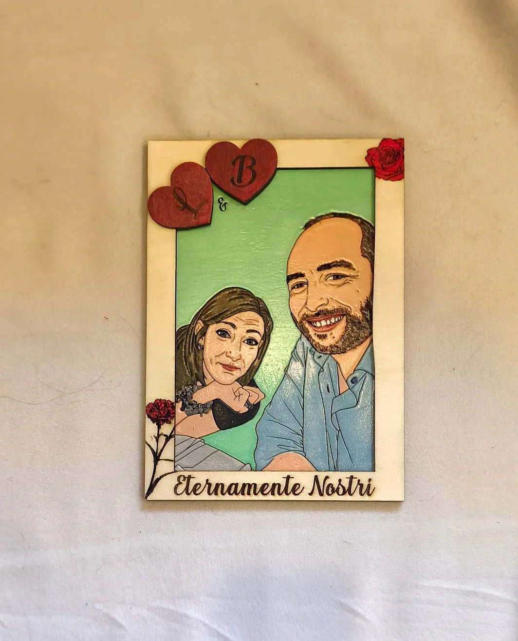 Quadro in legno personalizzato “Eternamente Nostri” con foto di coppia